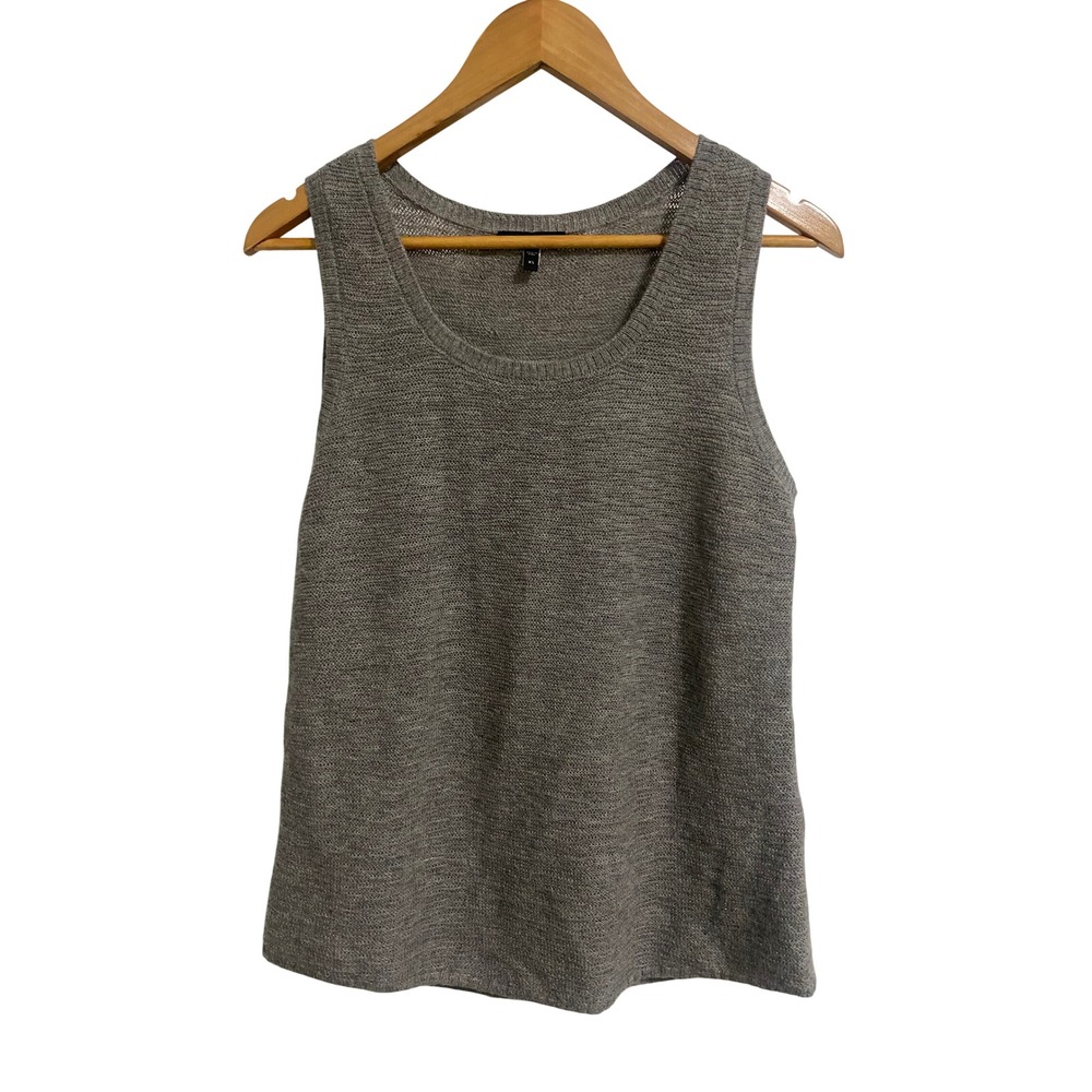 Eileen Fisher Knit Tank Top Women XS Gray Alpaca Quiet Luxury Capsule Minimalist